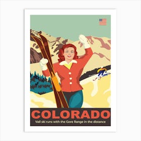 Colorado, Vail Ski Runs, Gore Range in the Distance Art Print