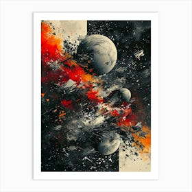 Moon in expoded space Art Print