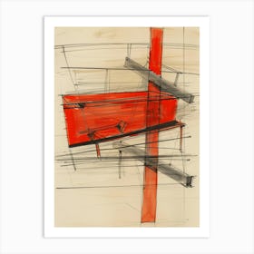 Red Bench 1 Art Print