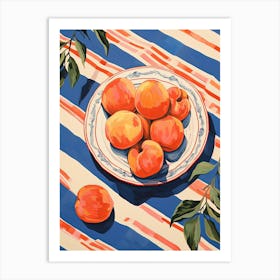 Peaches Fruit Summer Illustration 7 Art Print