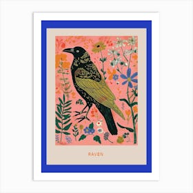 Spring Birds Poster Raven 2 Art Print