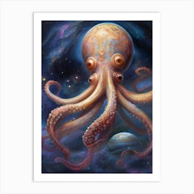 Octopus In Space 1 Art Print