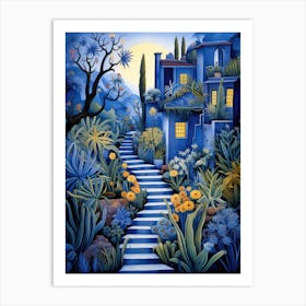 Blue Garden - Bohemian Art Art Print