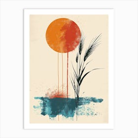 Atomic Sunset Symphonies Mid Century Style Art Print