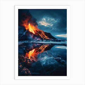 Iceland Volcano Art Print