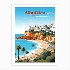 Albufeira Portugal Beach Travel Art Art Print
