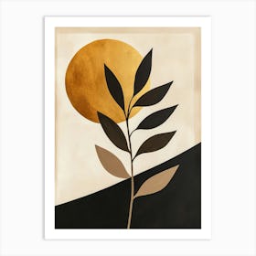 Golden Leaf Canvas Print Art Print