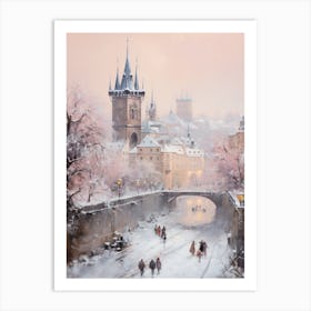 Dreamy Winter Painting Prague Czech Republic 4 Art Print