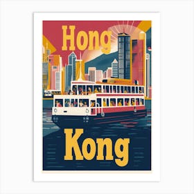 Aihrgdesign A 1970s Inspired Travel Poster For Hong Kong Art Print