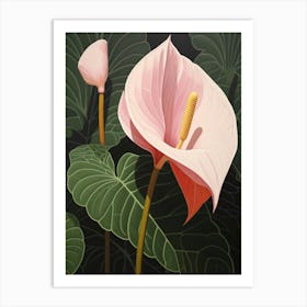 Flower Illustration Flamingo Flower 2 Art Print