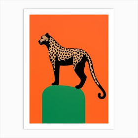 Leopard On A Rock 1 Art Print