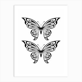 Black And White Butterfly Art Print