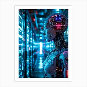 Cybernetic Brain Connectivity Seamlessly Connecting Human Intellect With Ai And Robotics Neural Syn (5) Art Print