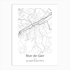 Rive De Gier,France Minimalist Map Art Print