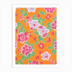 Inca Lily Floral Print Warm Tones2 Flower Art Print