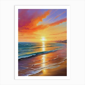 214.Golden sunset,San Francisco,USA. Art Print