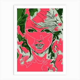 Taylor Swift Portrait Abstract Geometric (3) Art Print