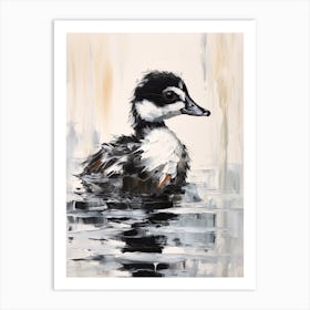 Duckling Swimming In The River 4 Art Print