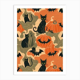 Halloween Seamless Pattern 1 Art Print