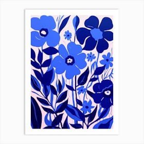 Blue Flower Illustration Periwinkle 2 Art Print