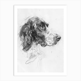 Irish Setter Dog Charcoal Line 2 Art Print