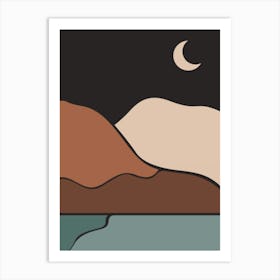 Landscape With Moon Art Print