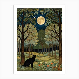 William Morris Black Cat In The Forest 29 Art Print