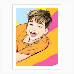 Boy Lying On A Bed -Reimagined Art Print