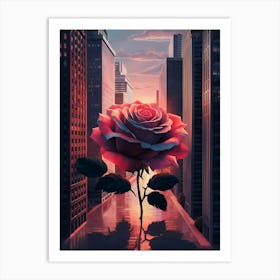 Rose In The City Art Print