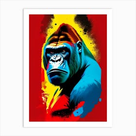 Angry Gorilla Gorillas Primary Colours 1 Art Print