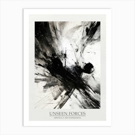 Unseen Forces Abstract Black And White 6 Poster Art Print