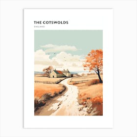 The Cotswolds England 2 Hiking Trail Landscape Poster Art Print