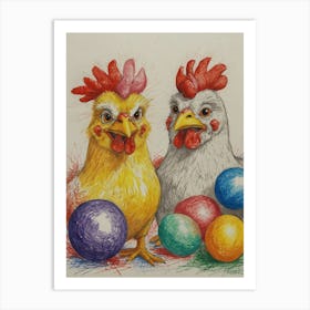 Easter Chickens Art Print