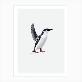 Penguin B&W Pencil Drawing 2 Bird Art Print