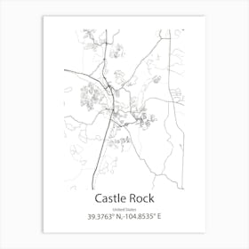 Castle Rock,United States Minimalist Map 1 Art Print