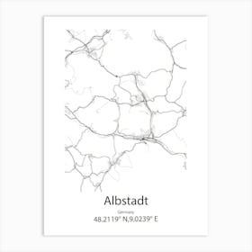 Albstadt,Germany Minimalist Map Art Print