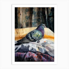 Pigeon bird animal illustration art 1 Art Print
