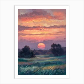 Sunset In The Field 2 Art Print