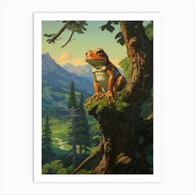 Tree Frog Art Nouveau Art Print