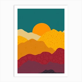 Sunset In The Mountains Art Print