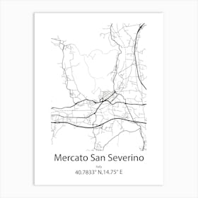 Mercato San Severino,Italy Minimalist Map Art Print