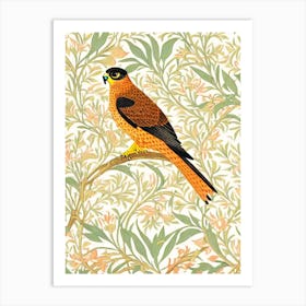 Falcon 2 William Morris Style Bird Art Print