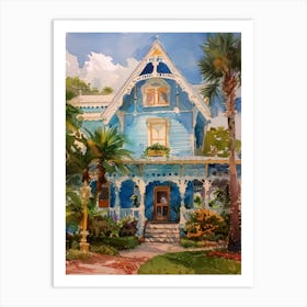 Blue Victorian House Art Print