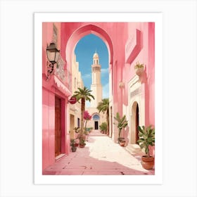 Tunisian travel bag in antique pink 3 Art Print