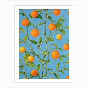 Orange 2 tree Vintage Botanical Art Print