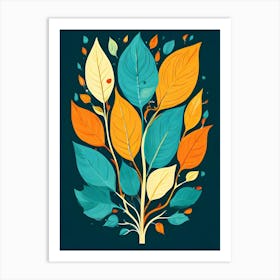 Autumn Leaves Tree Art Print