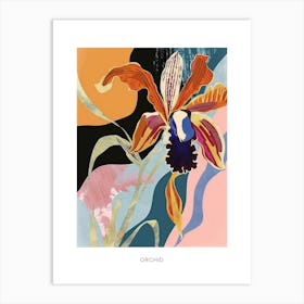 Colourful Flower Illustration Poster Orchid 3 Art Print
