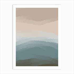 Minimal art abstract pastel beach watercolor painting Art Print