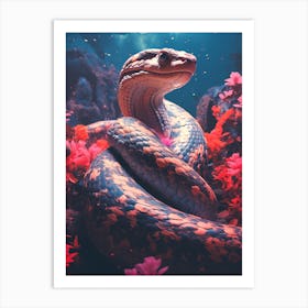 Snake In The Water Art Print