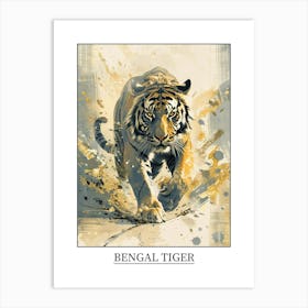 Bengal Tiger Precisionist Illustration 1 Poster Art Print
